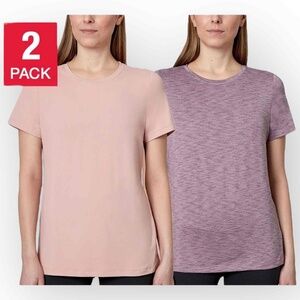 NWT Mondetta Women’s Active Comfort Tee 2-Pack – Size Large – Elderberry & Mauve